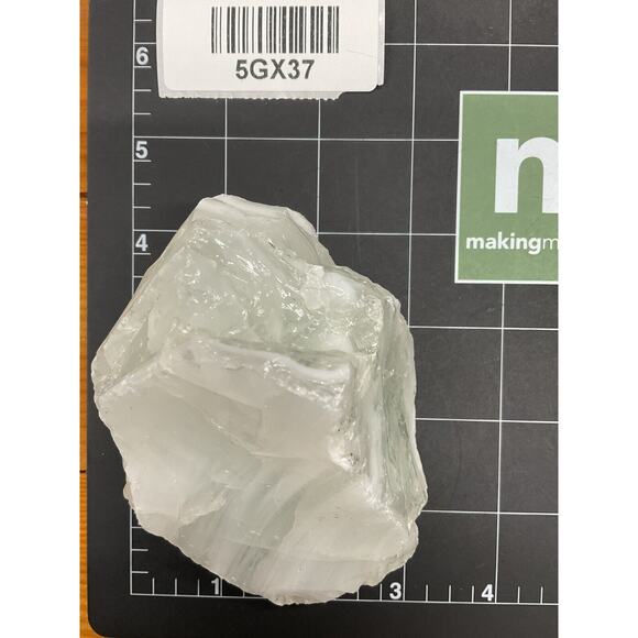 Milk Glass Clear Layered Art Glass Cullet Glowing Manganese Slag Glass #5GX37 - Picture 7 of 7